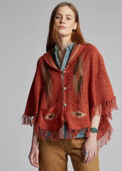 Women's Ralph Lauren Fringe Linen-Blend Poncho | 864327AZX